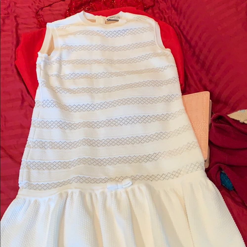White Preppy Valentino Dress with Bow